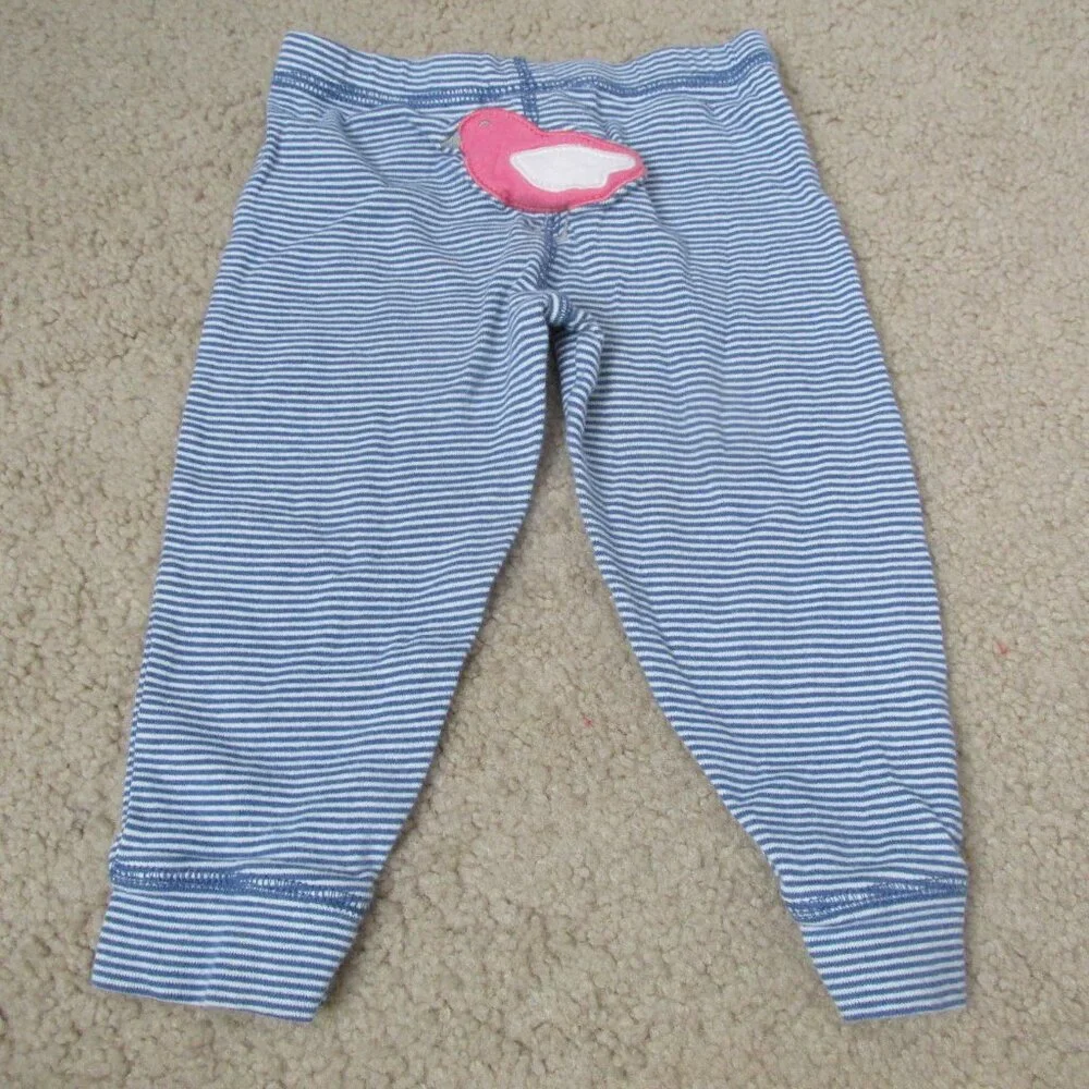 Carters‎ Pull On Sweatpants Toddler Girls Size 12M Blue Striped Elastic Joggers